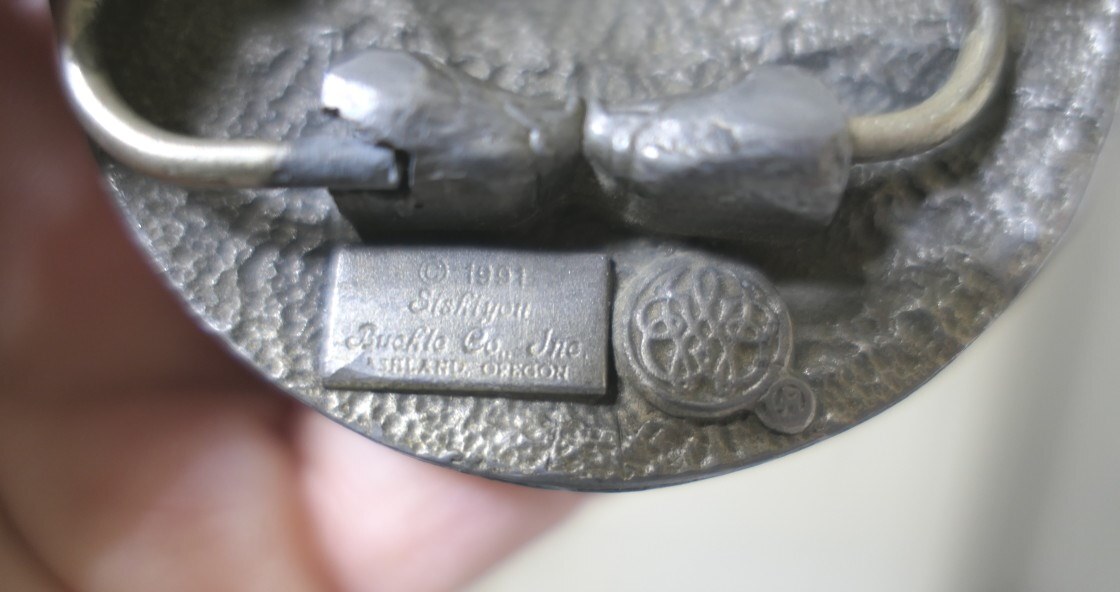 Vintage 1991 Siskiyou Pewter Native American Grizzly Bear Head Claws Belt Buckle