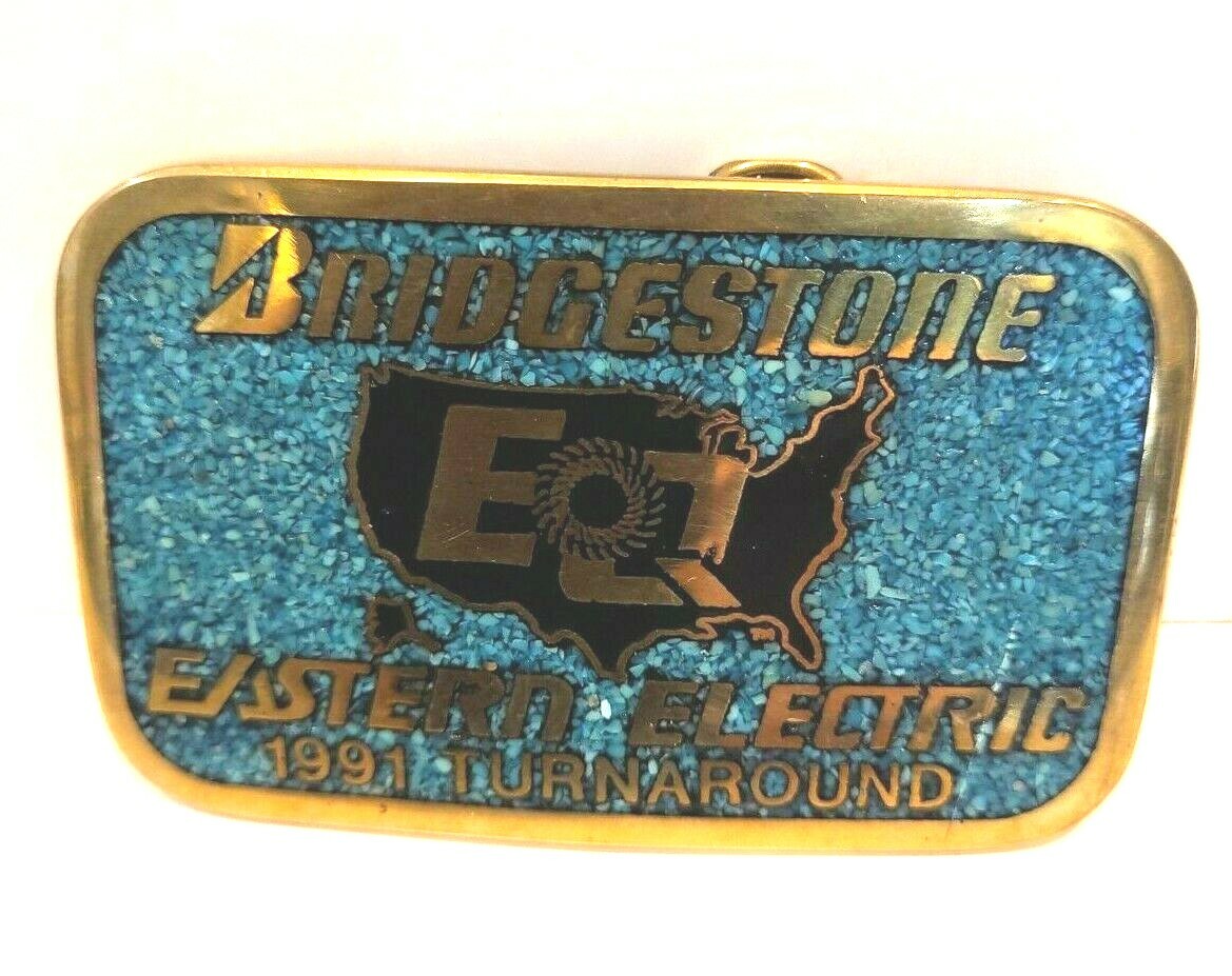 Bridgestone DynaBuckle Eastern Electric 1991 Turnaround Heavy Metal Belt Buckle