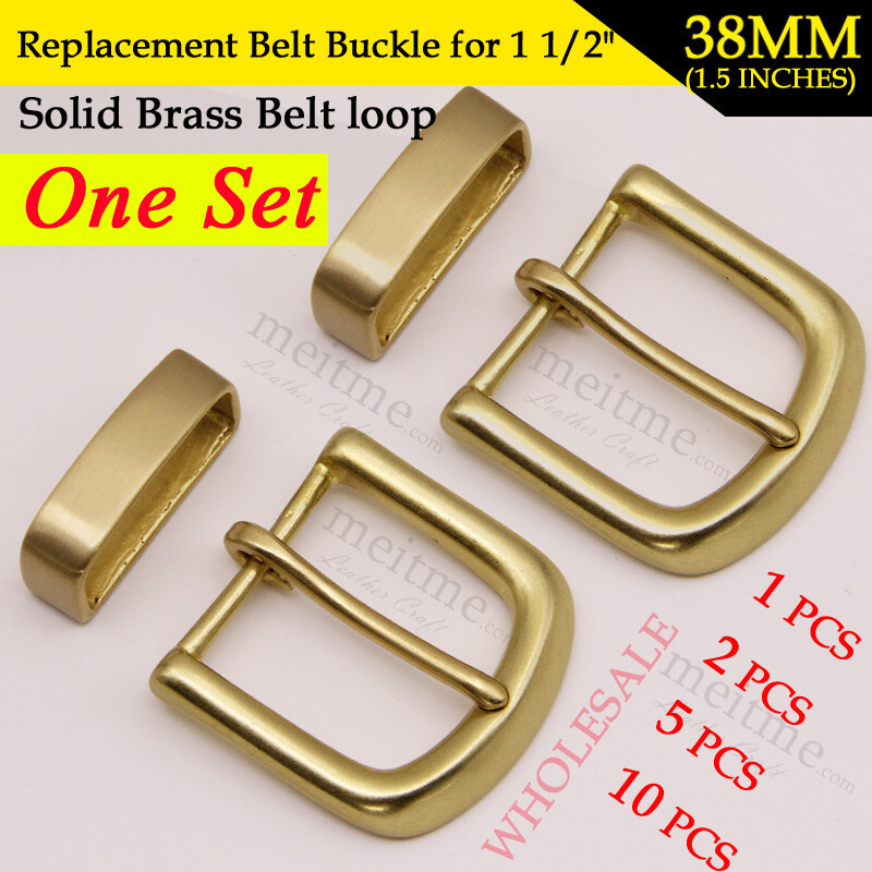 1.5&Prime; Men&rsquo;s Cowboy solid brass belt buckle Keeper replacement Belt Loop Set Lot