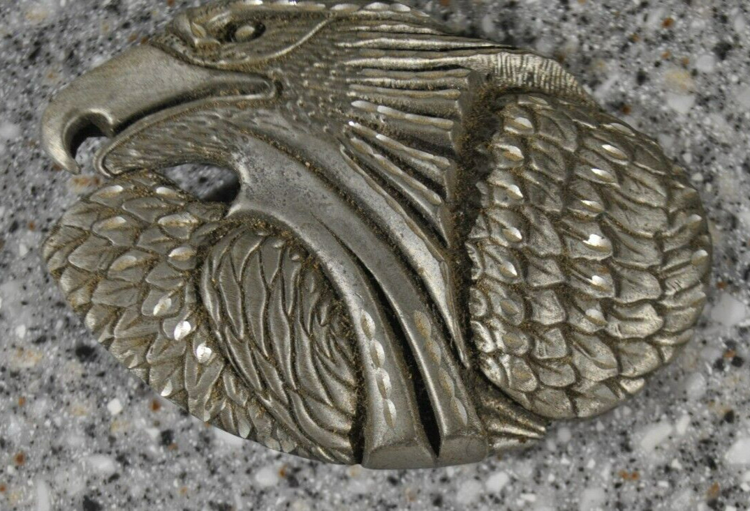 Eagle Belt Buckle EJC 1995 Vintage Pewter Made in USA America