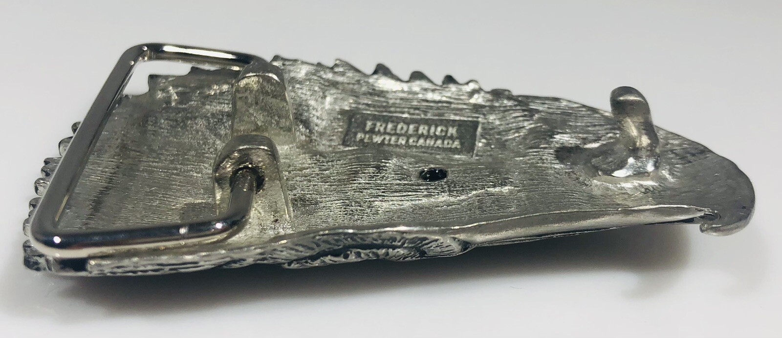 Vintage Frederick Pewter Bald Eagle Head Belt Buckle Genuine Solid Canada