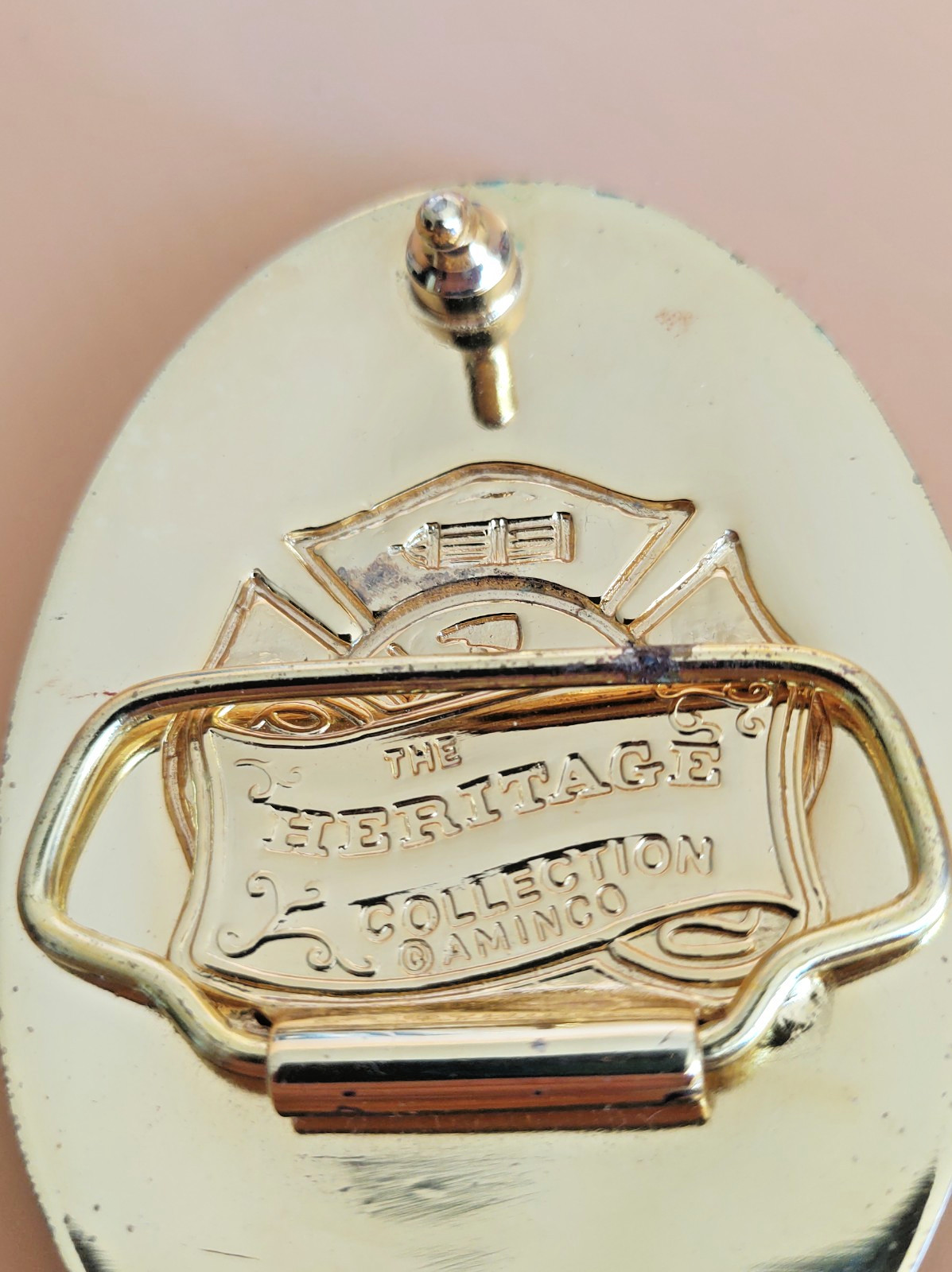 Aminco Heritage Collection Fireman&rsquo;s Belt Buckle Silver & 24K Gold Plated