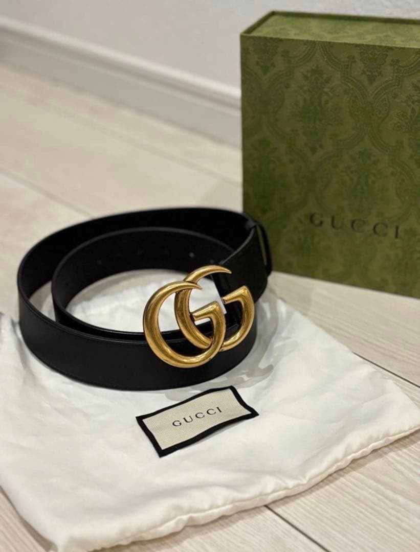 GUCCI Pre-Owned Black Leather Belt 38 Inches
