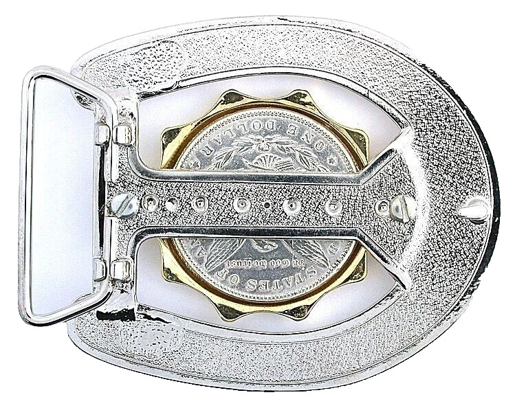 1921 Morgan Silver Dollar Silver Color Horseshoe Belt Buckle EPBB253/52926