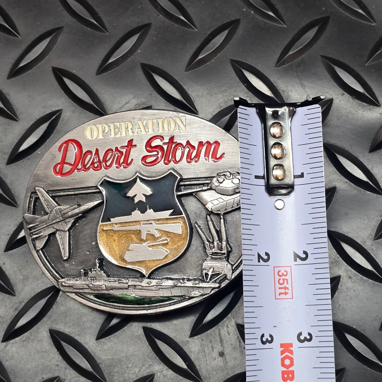 Vintage 1991 Siskiyou Operation Desert Storm Belt Buckle General Schwarzkopf USA