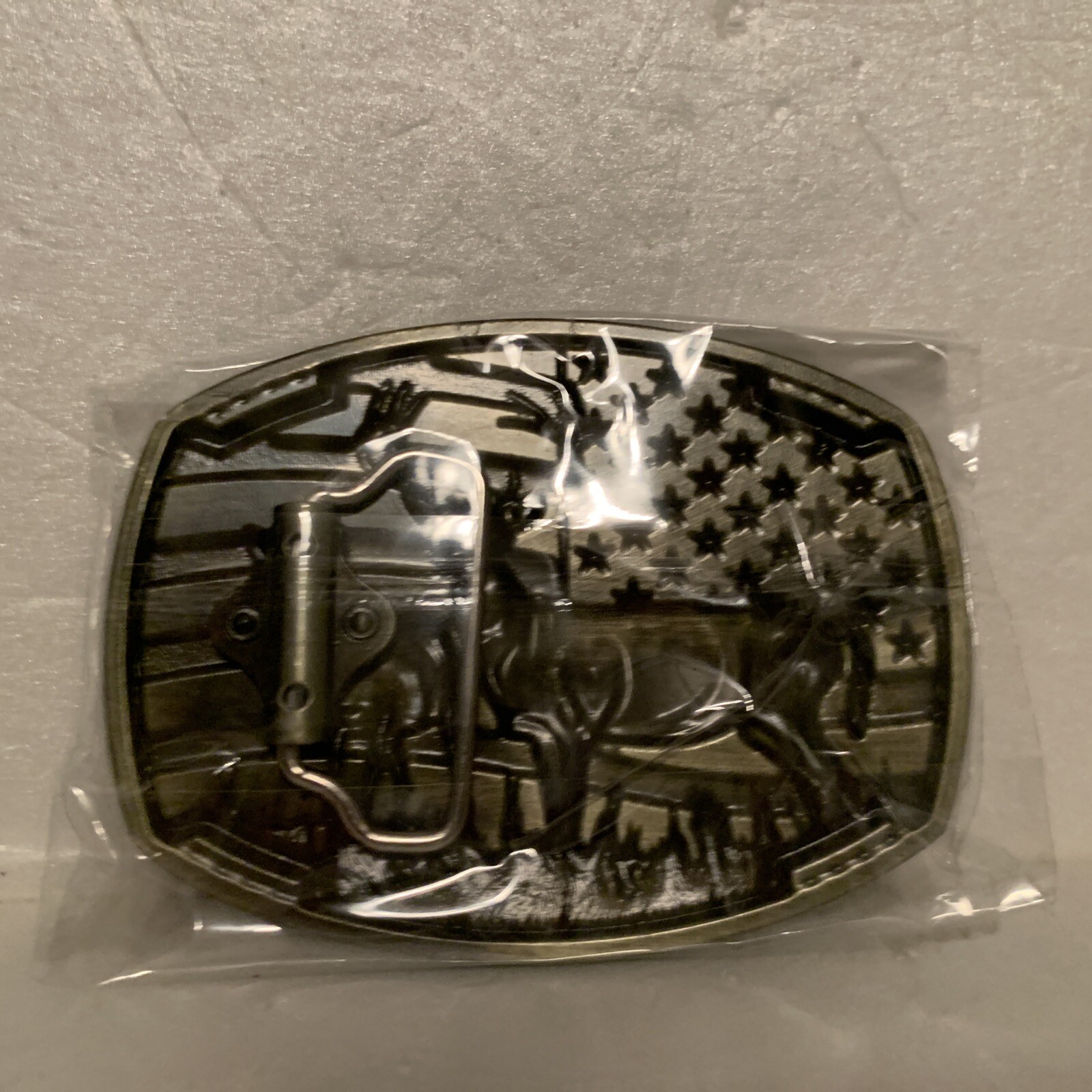 Antique Brass Finish Deer Buckle – American Hunter Western Buckle Set Of 2