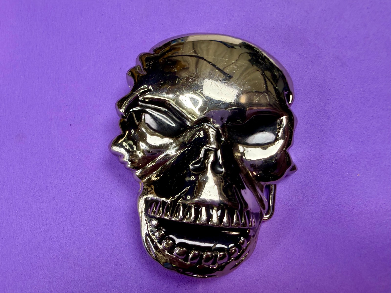 Creepy Skull Open Mouth Halloween 3D Gothic Punk Dimensional Belt Buckle