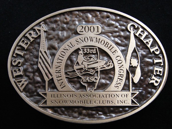 RF07148 *NOS* 2001 **INTERNATIONAL SNOWMOBILE CONGRESS** SOLID BRONZE BUCKLE