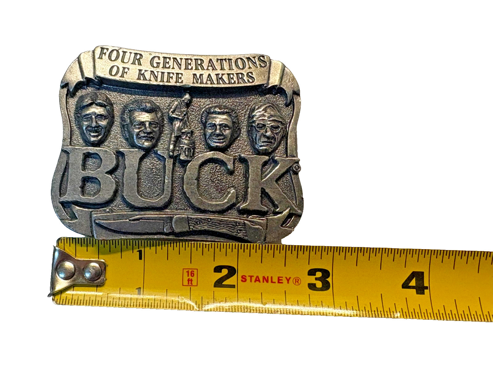 Original Buck Knives Commemorative Pewter Belt Buckle Discontinued. READ
