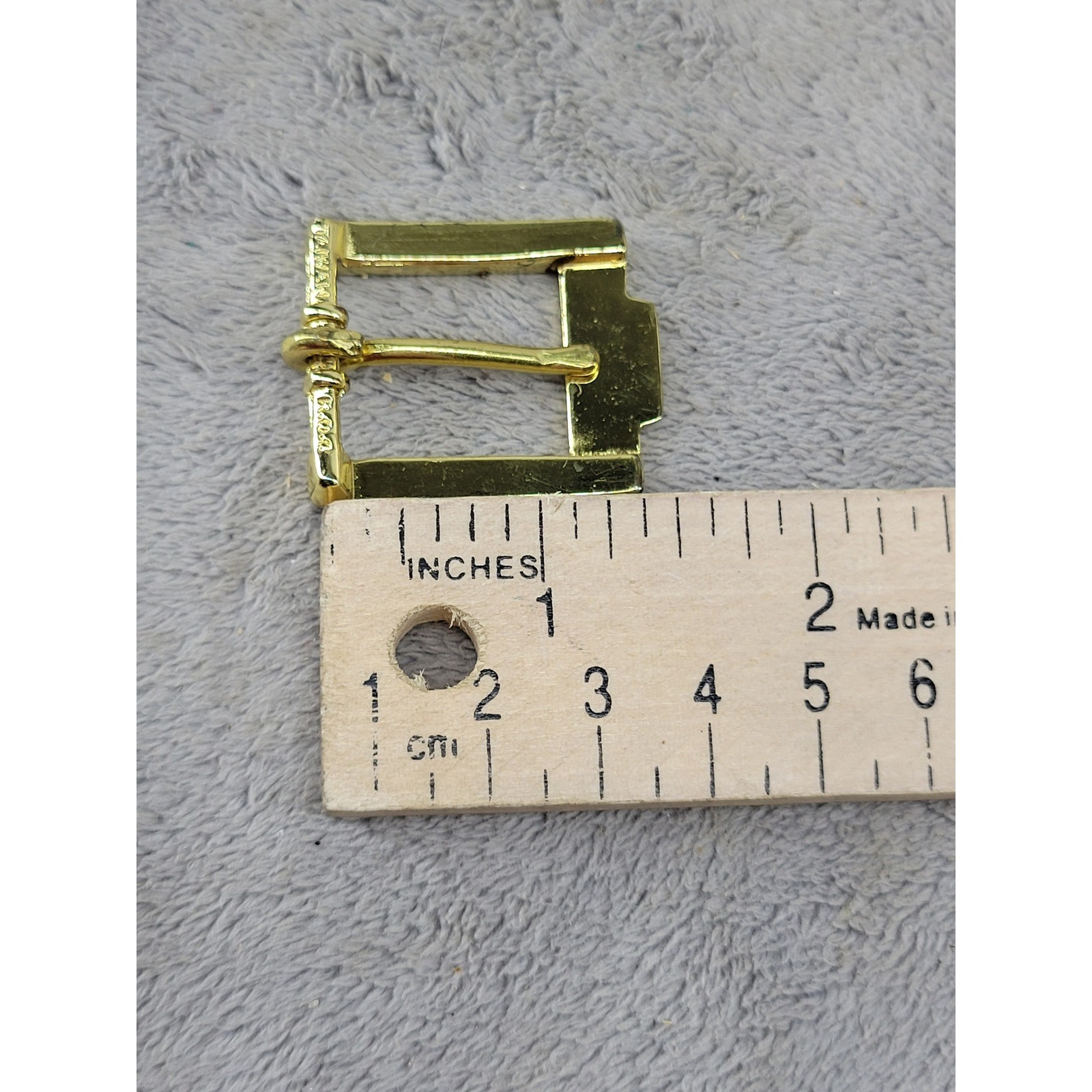 Vintage Gold Tone Rectangular Single Tongue Belt Buckle 1 Inch Width