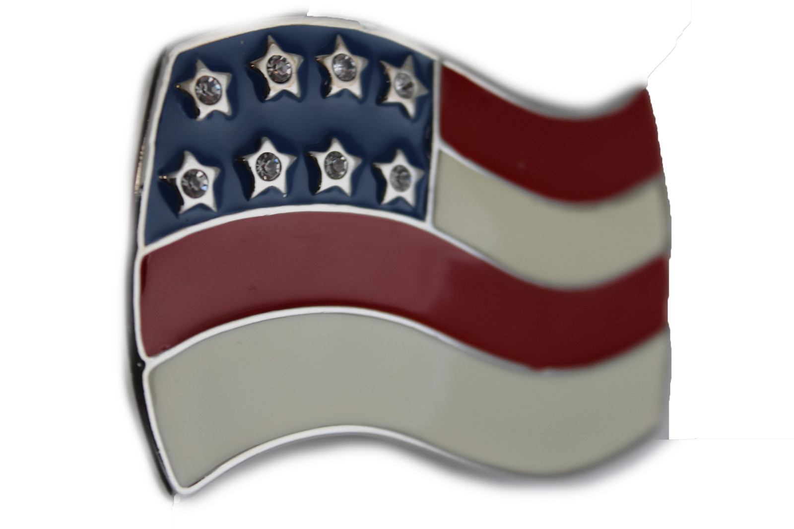 NEW Men Women Silver Metal Western 4th July Belt Buckle USA Flag United States