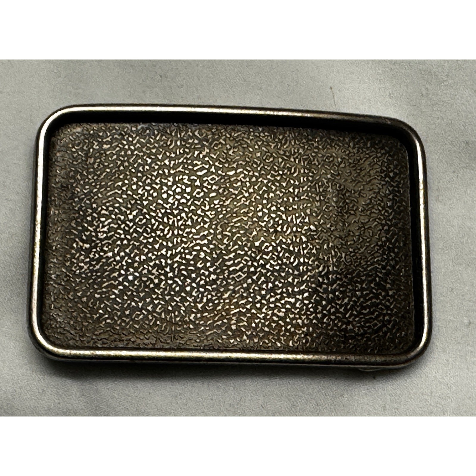 Textured Nugget Rectangle Belt Buckle Antiqued Silver Tone Western Style