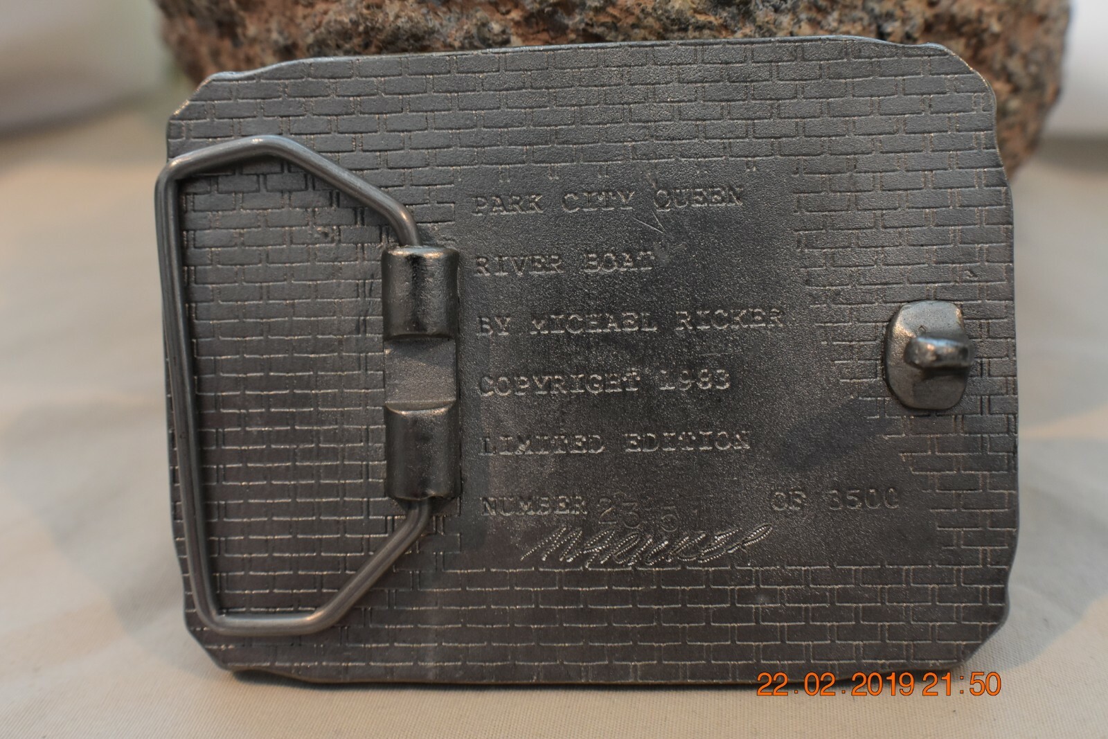 Michael Ricker 1983 Park City Queen Pewter Buckle 2351 of 3500 Signed + COA