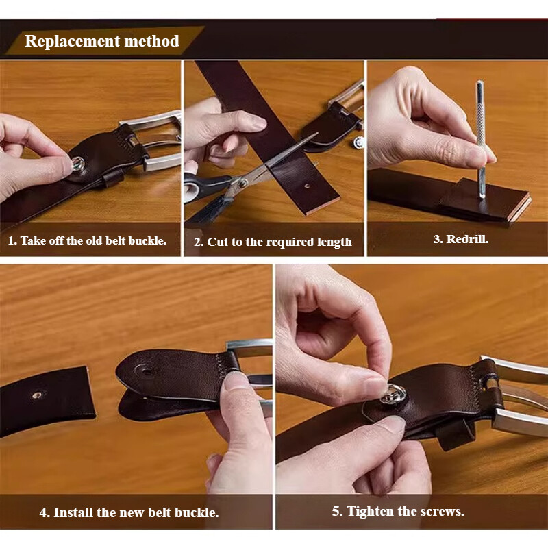 Men Faux Leather Belt Buckle Alloy Pin Buckle Replacement Belt Head Replacement