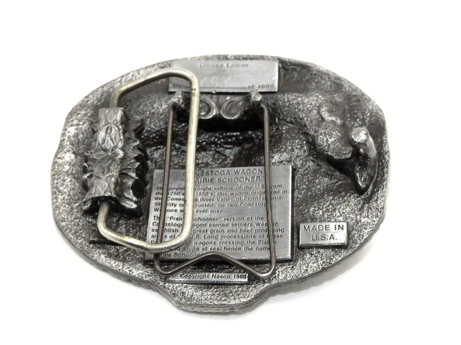 Hasco Conestoga Wagon Growing America Belt Buckle 707 of 4000 1988 Vintage USA