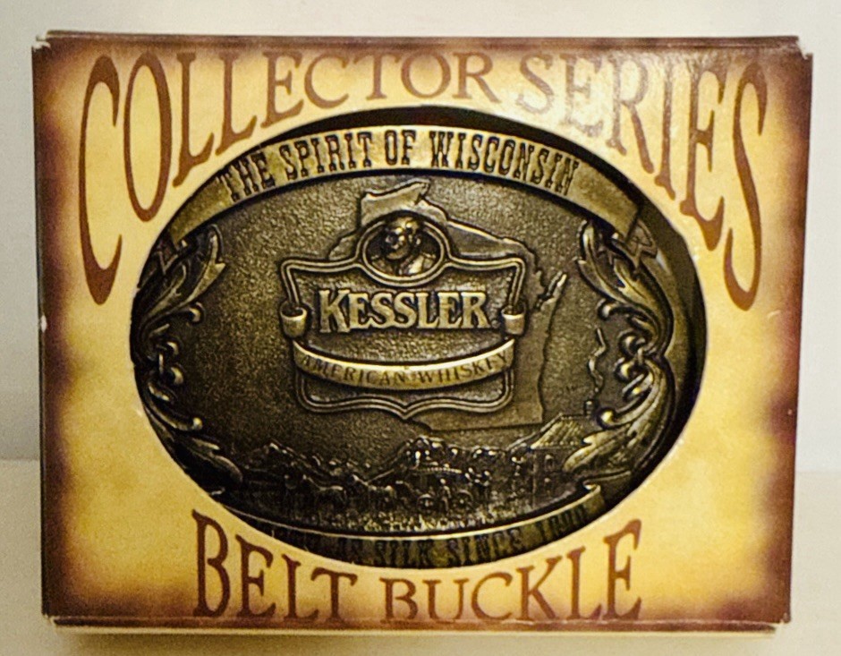Vtg. Kessler American Whiskey Spirit Wisconsin Brass Belt Buckle 1993 Limited Ed