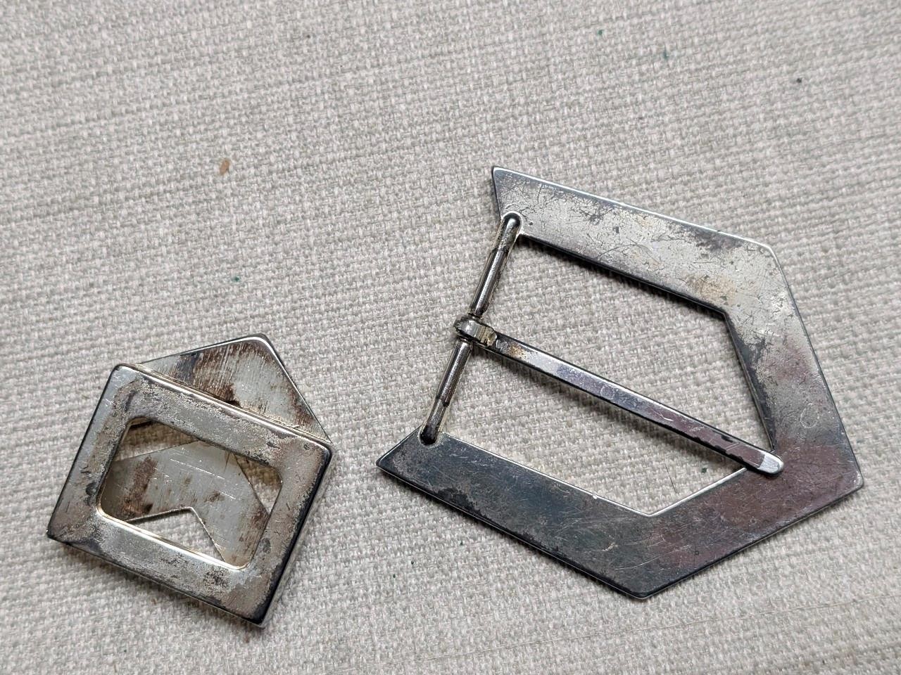 vintage 2PC belt buckle set ARROWHEAD cowboy WESTERN native american indian