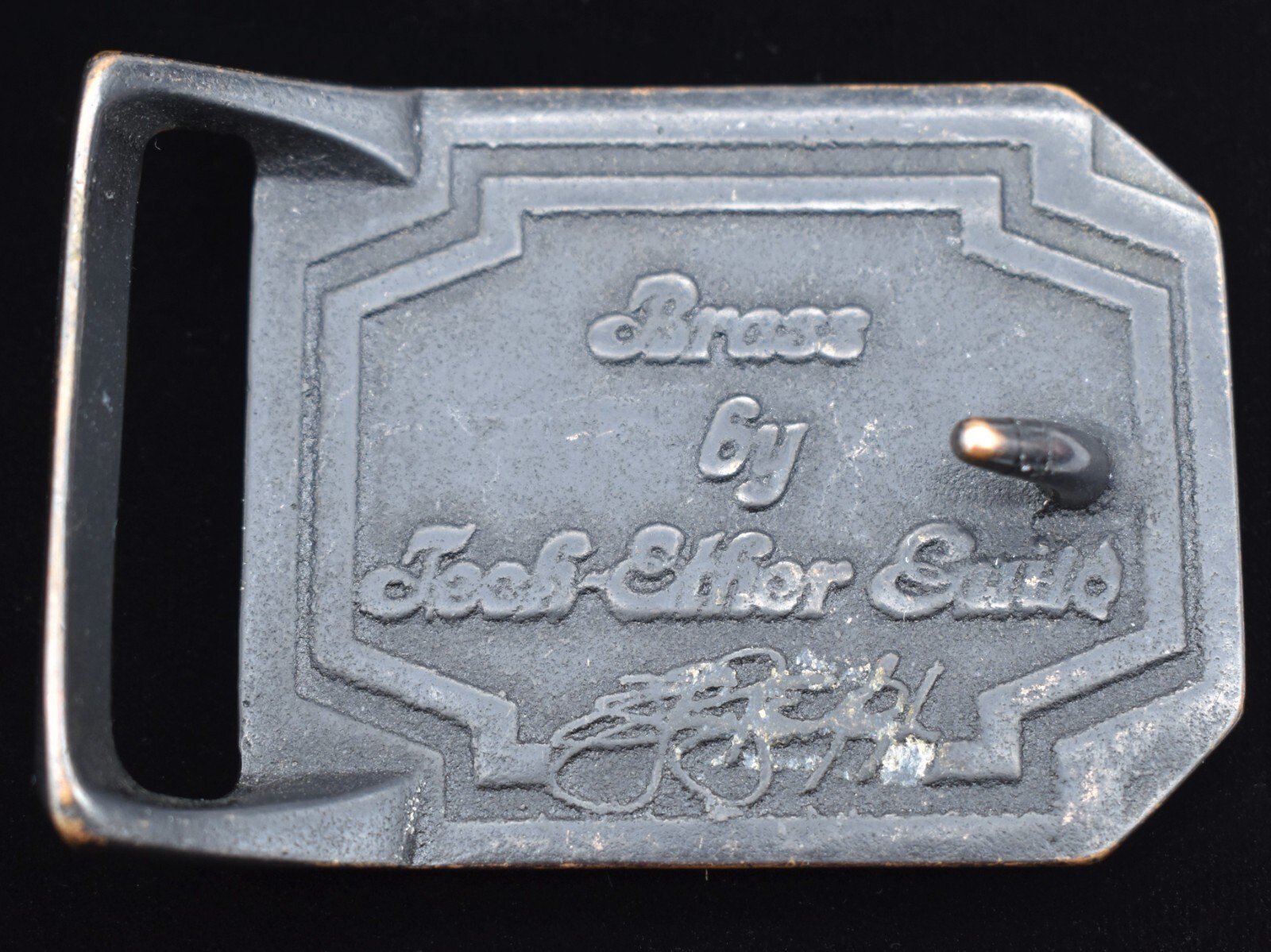 Tech Ether Guild Honda Motorcycles Solid Brass Stone Inlay Vintage Belt Buckle