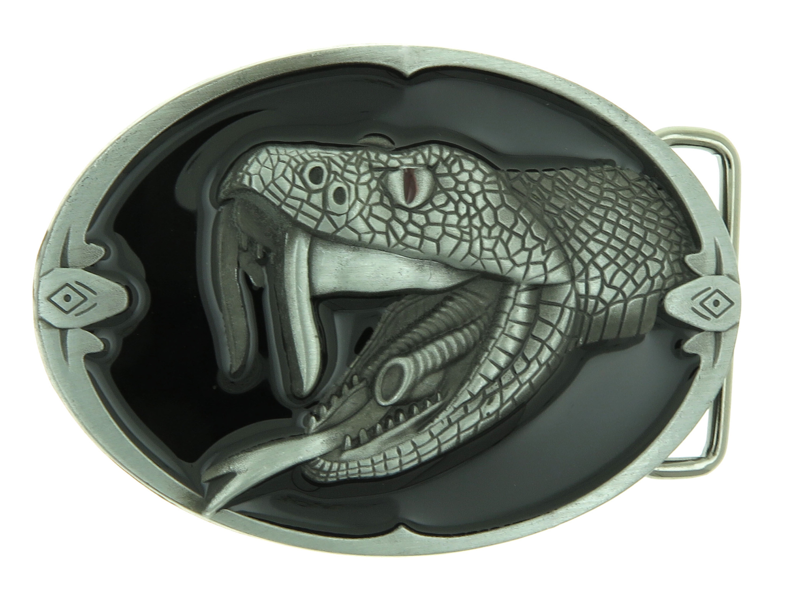 Snake Western Black Enamel Belt Buckle