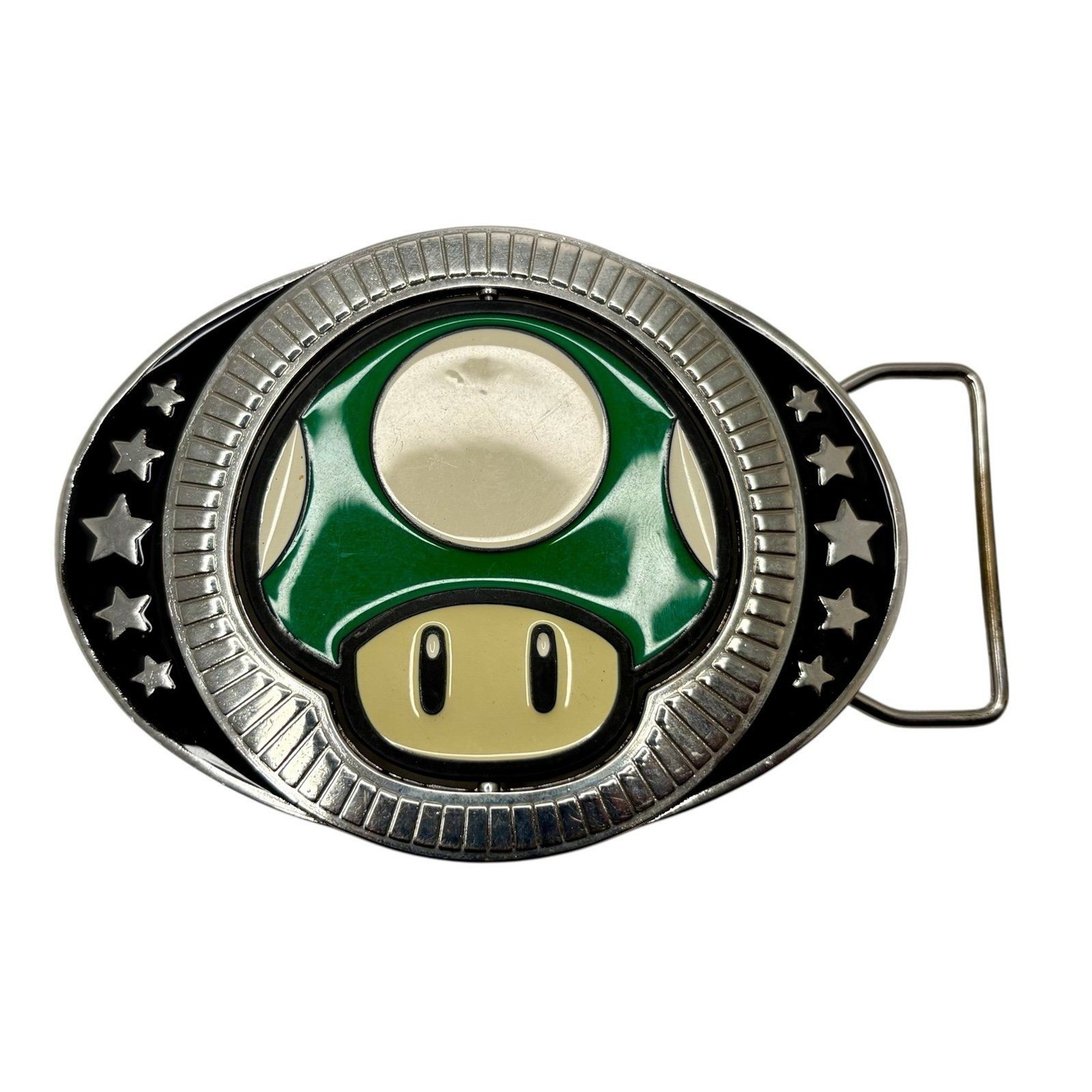 Super Mario Mushroom Flip Belt Buckle Red Green Large 2012 NintendoREVERSIBLE