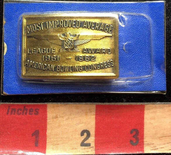 VTG BOWLING BELT BUCKLE 1961-1962 In Package ABC BOWLING MOST IMPROVED AVERAGE