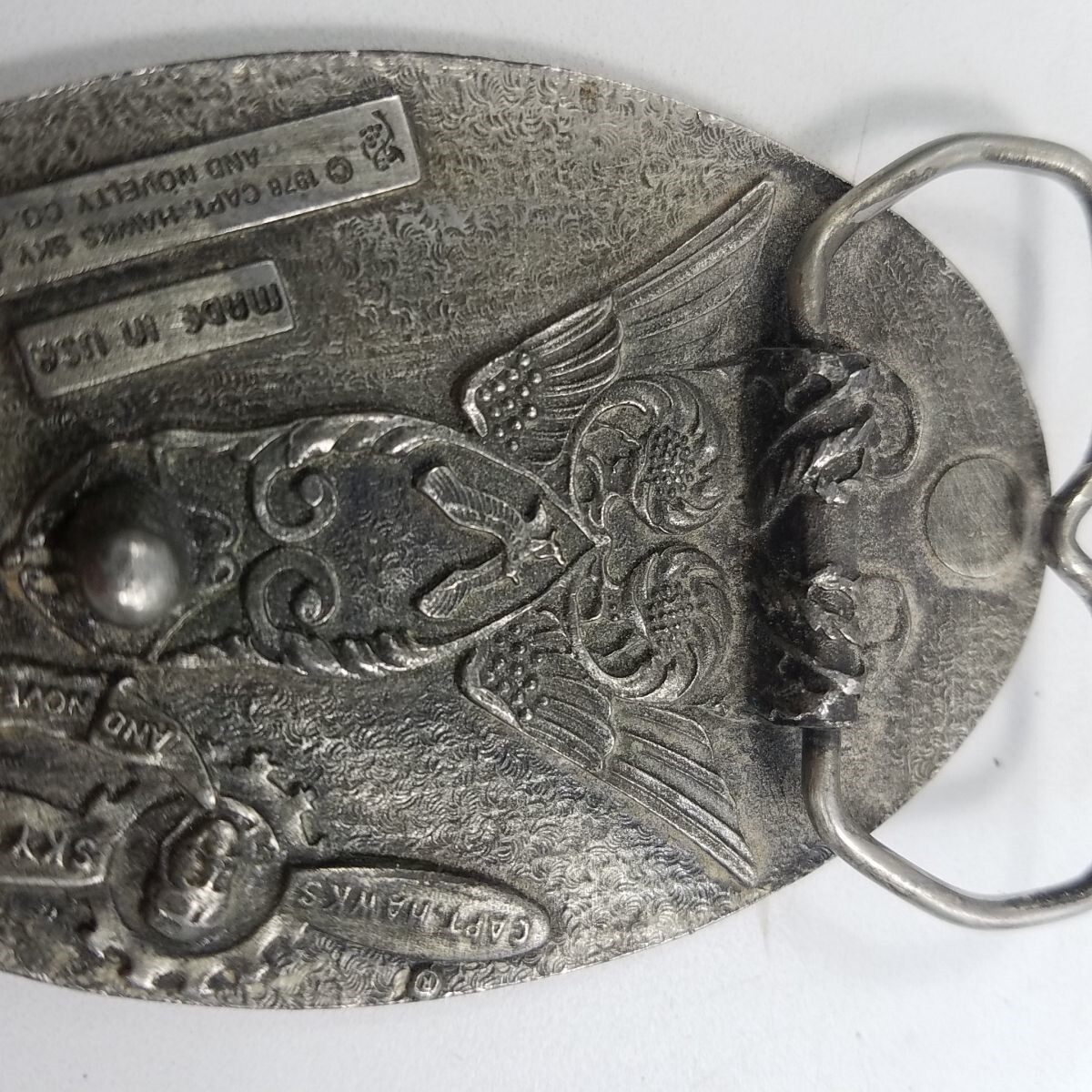 Masons Will Lay Anything Oval Mens Western Metal Belt Buckle Enamel Capt Hawks