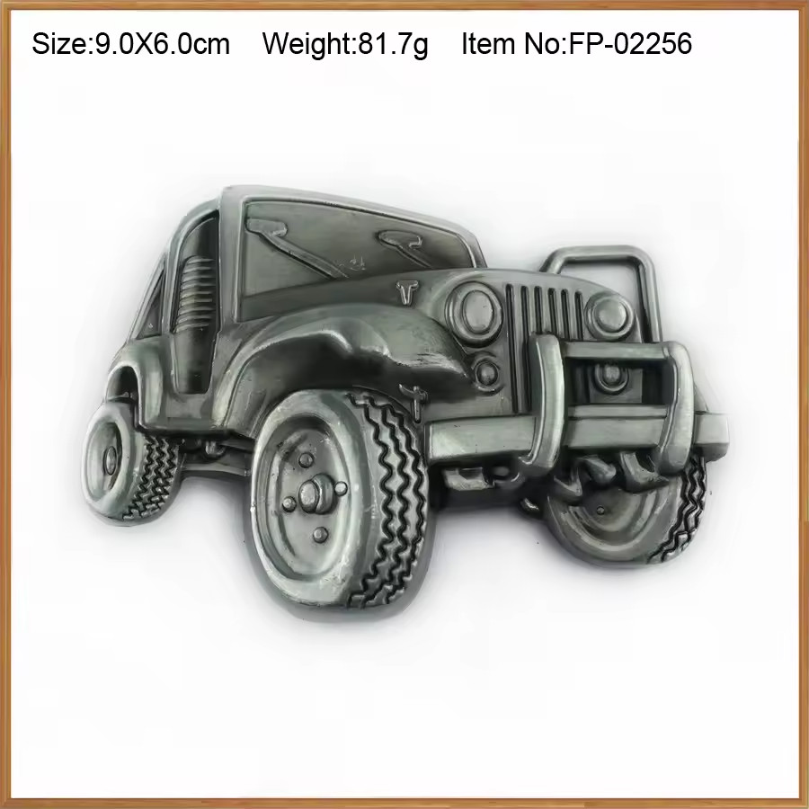 Jeep Wrangler Belt Buckle 4X4 Pewter Trucker Biker Two Door Offroad