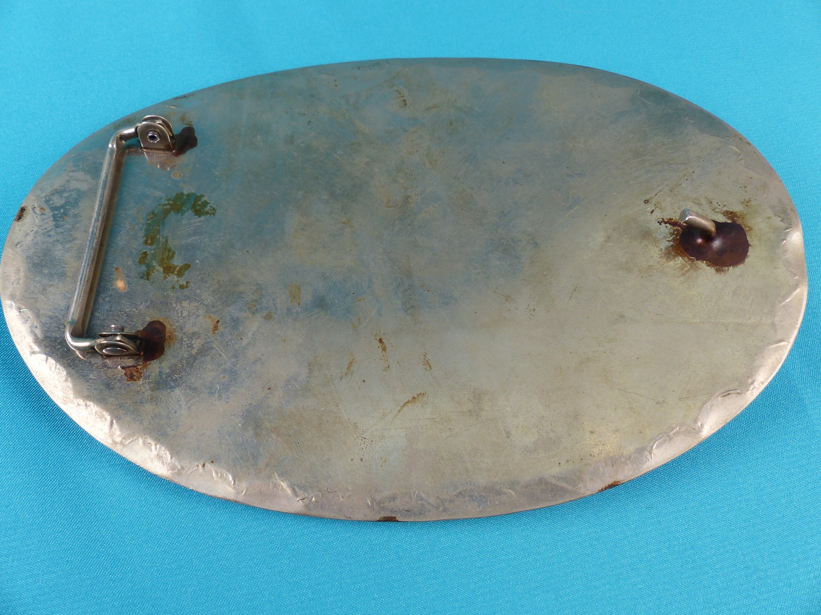 Vtg 1970&rsquo;s NA Style Turquoise Coral Buffalo Nickel Silver Squaw Wrap Belt Buckle
