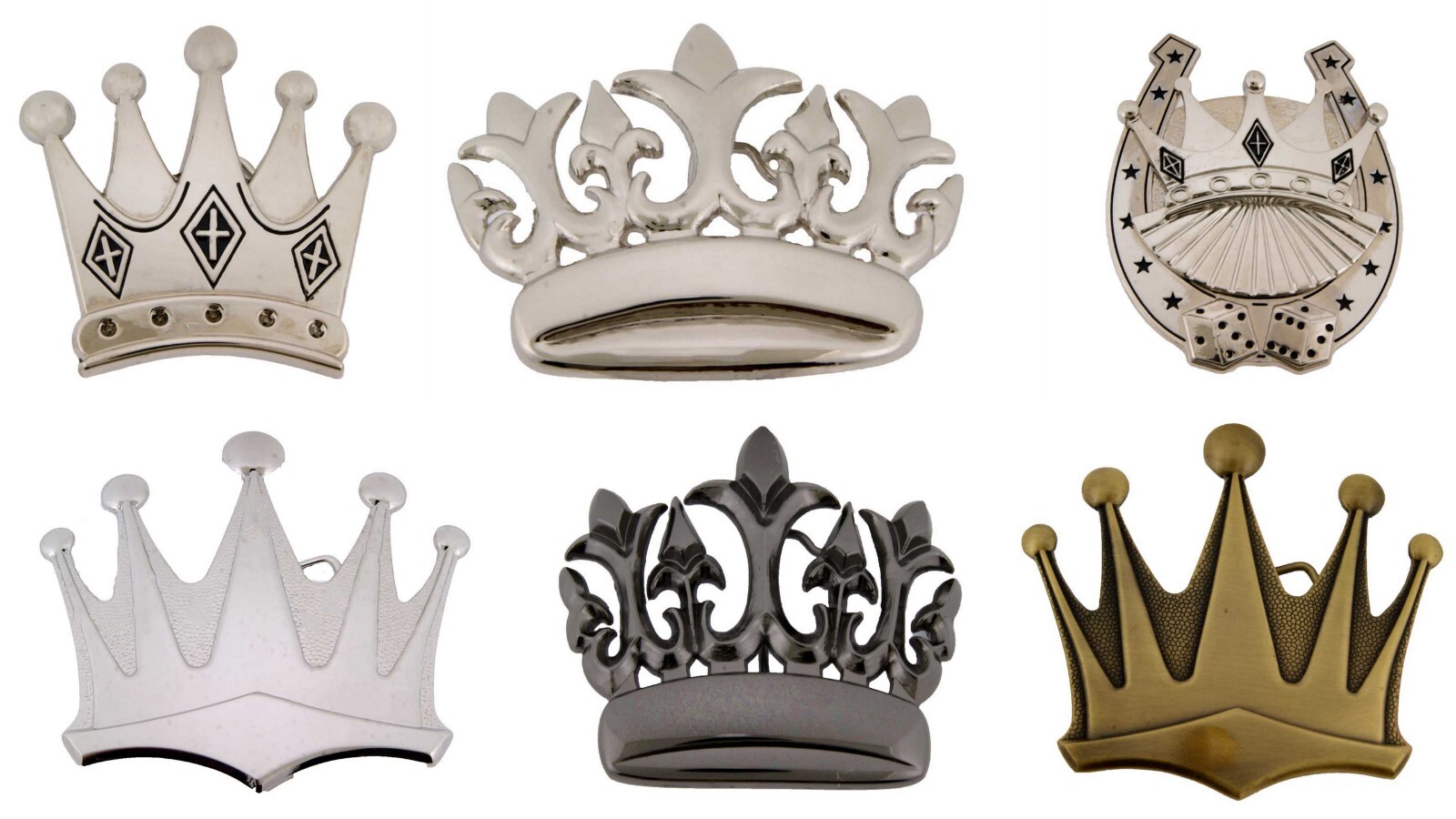 Crown Belt Buckle Mens Womens Wedding Royal Costume Silver Metal Fashion Western