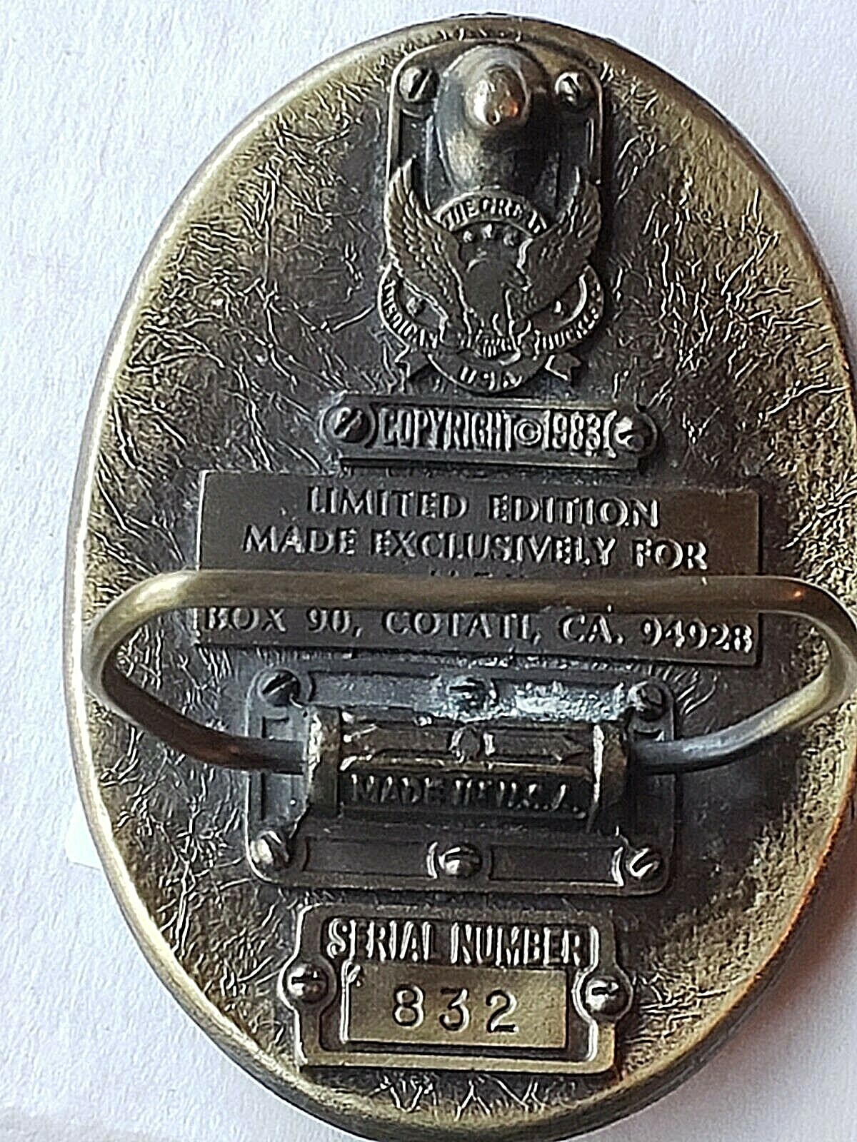 BELT BUCKLE PEARL HARBOR USS ARIZONA 12/7/1941 LIMITED EDITION VINTAGE1983