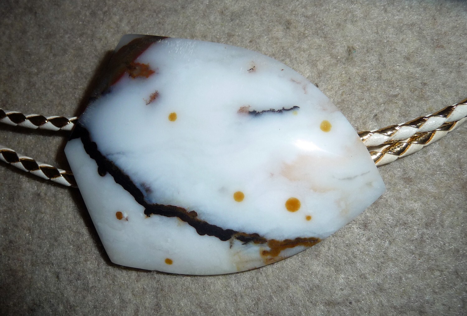 Polka Dot Jasper Handcrafted Buckle & Bola set Natural stone