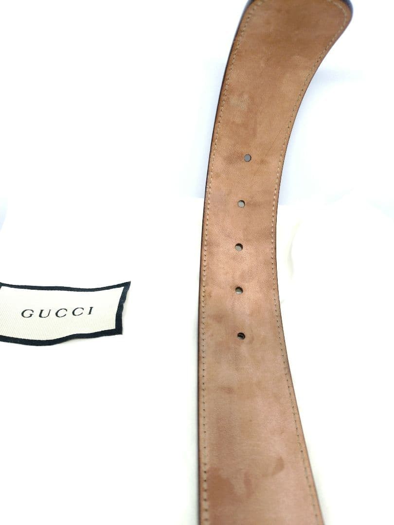 GUCCI Pre-Owned Interlocking Belt Beige Leather