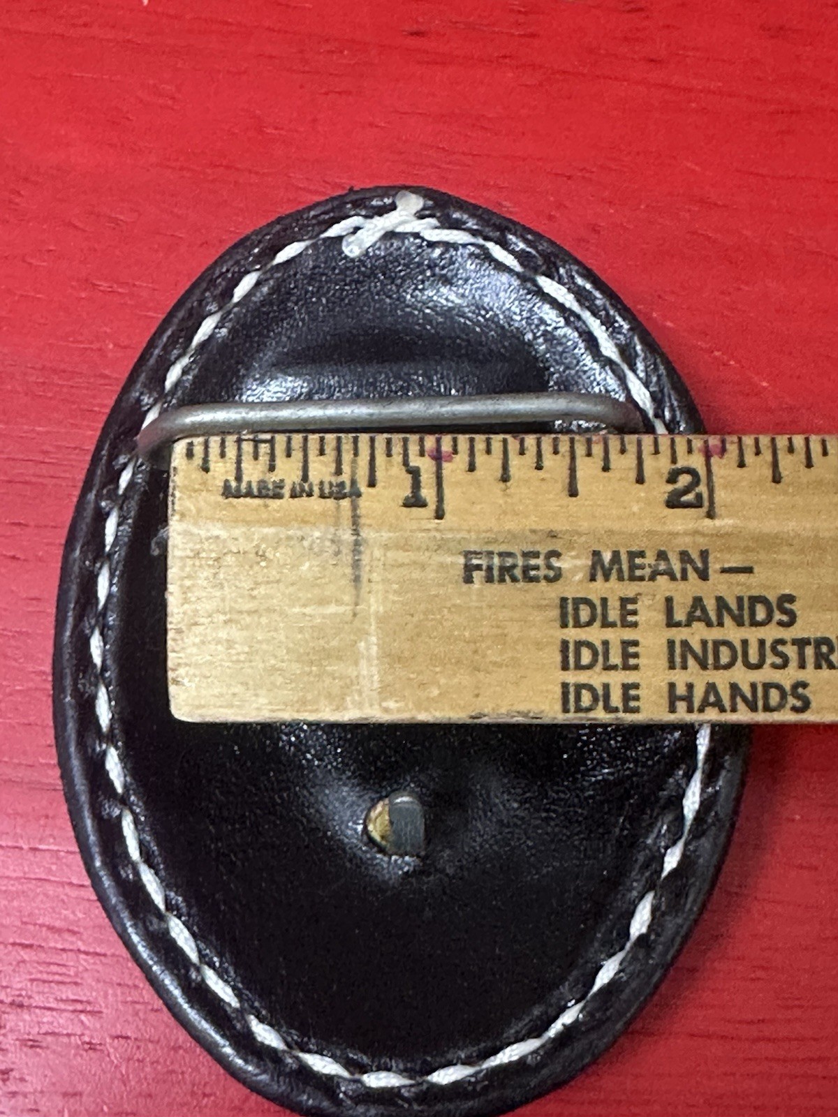 Belt buckle Vintage Hand Tooled Western Leather Belt Buckle “Pat” Black/white