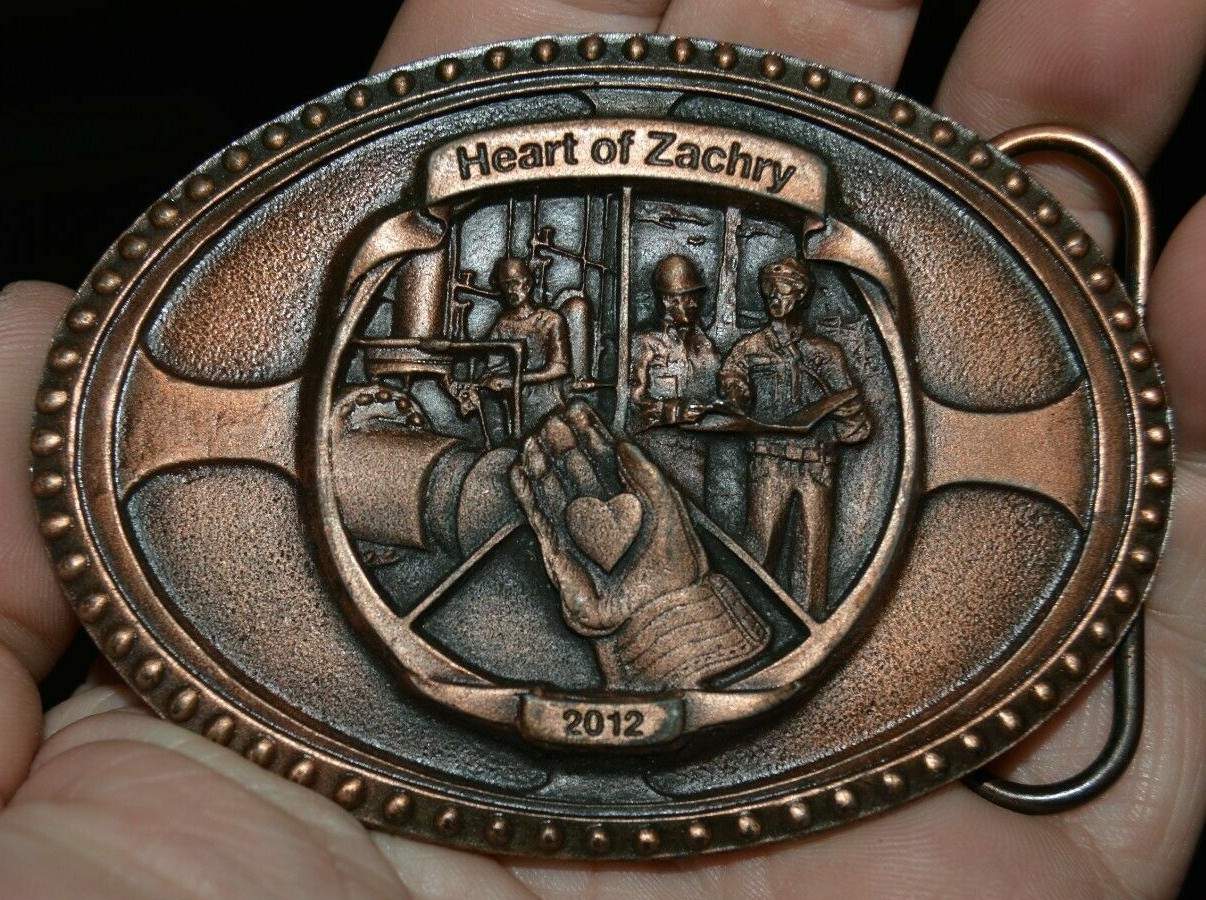 2012 Heart of Zachary Cape Canaveral Energy Center Award Brass Tone Belt Buckle