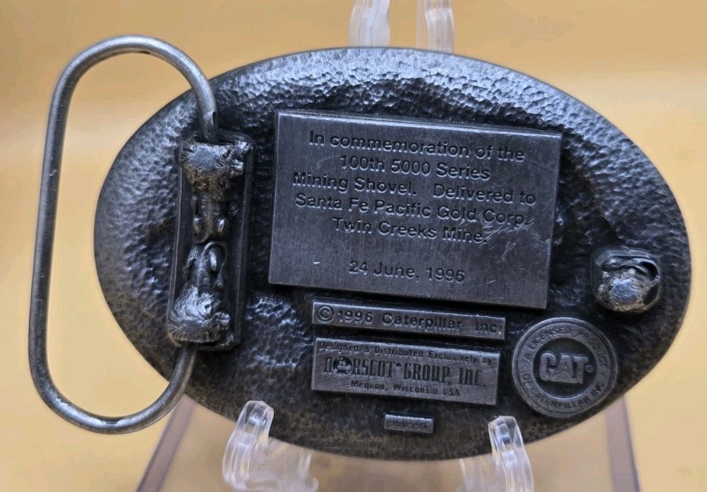 Vintage Caterpillar Mining Shovel Belt Buckle 3D Relief Designs Heavy Machines