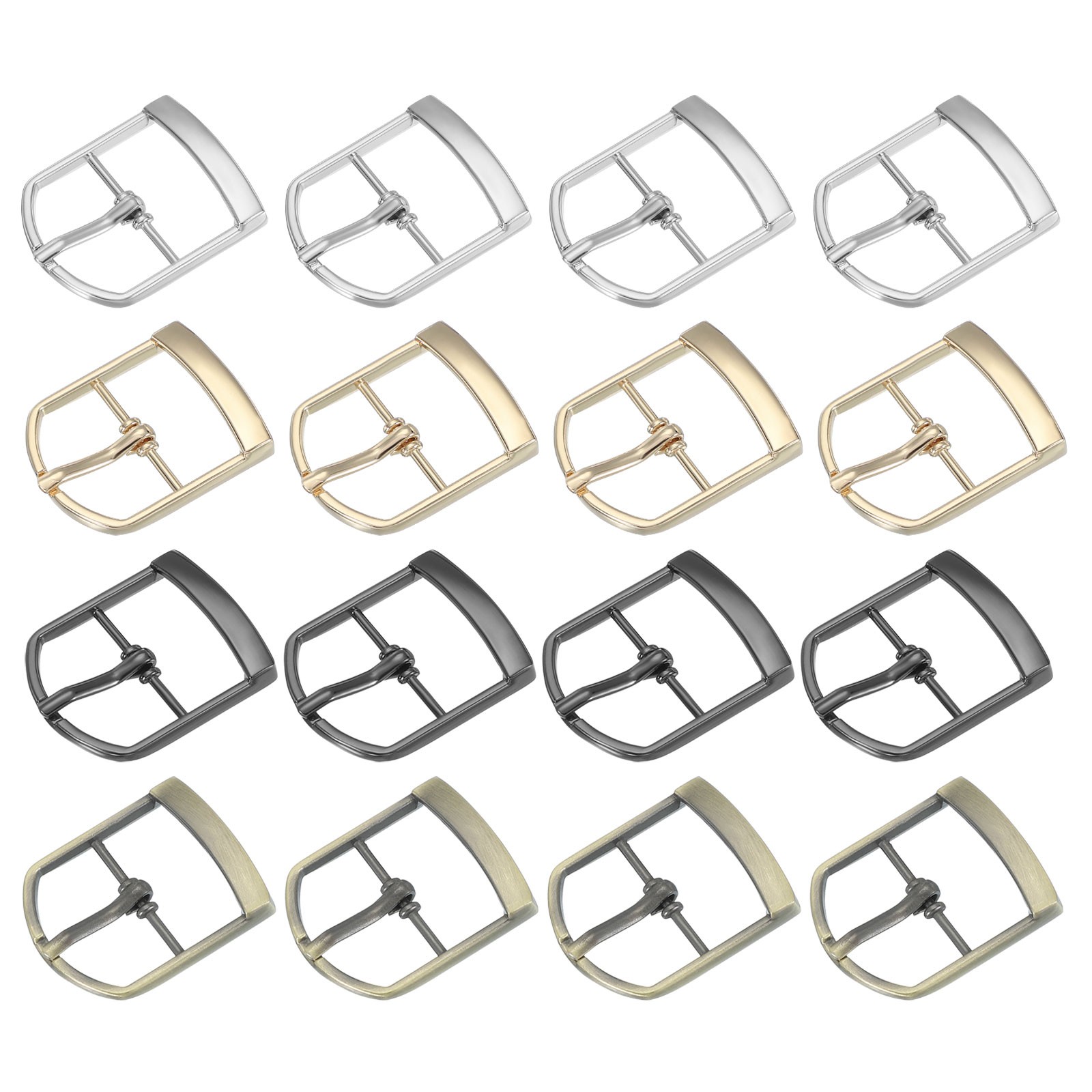 16Pcs 1&Prime; Single Prong Belt Buckle Roller Buckle Black/Silver/Light Gold/Brown