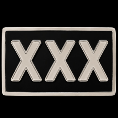 XXX SEXY MOVIE GIRLS ADULT CHROME BLACK BELT BUCKLES