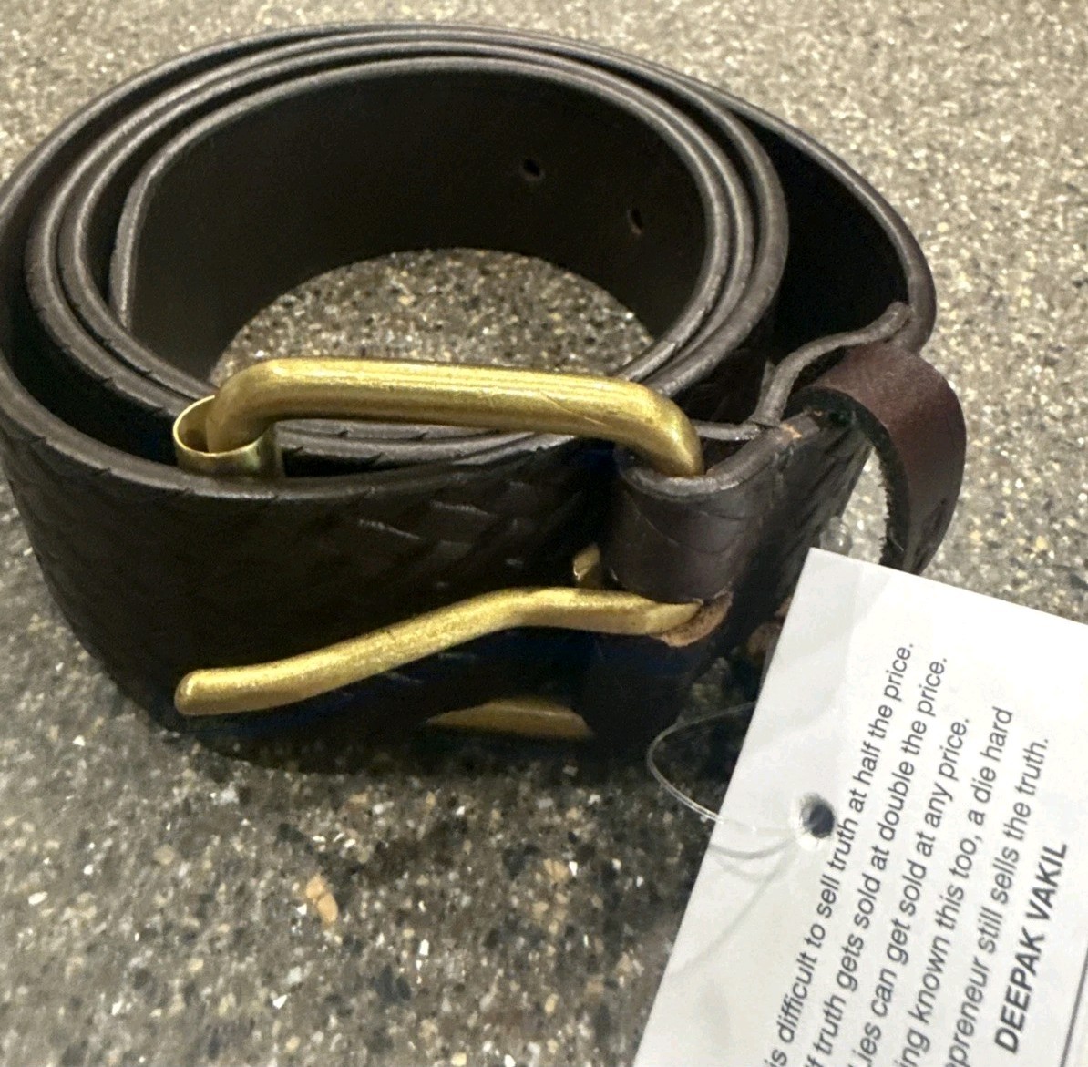 Yeti Brown Belt With Solid Brass Buckle 3700-woven Size 42