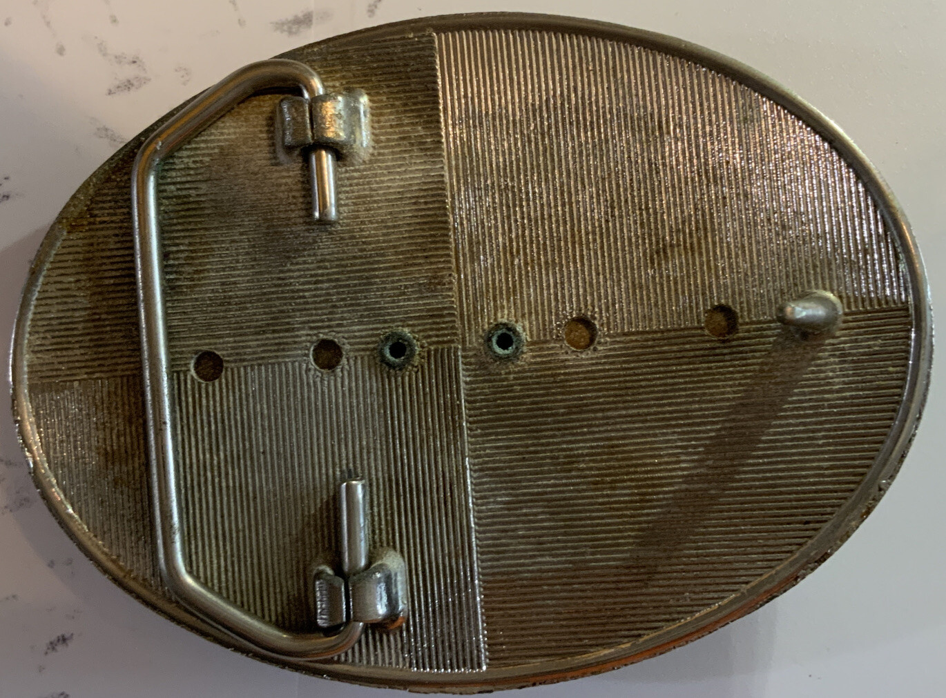 Western Belt Buckle With A Center Stone