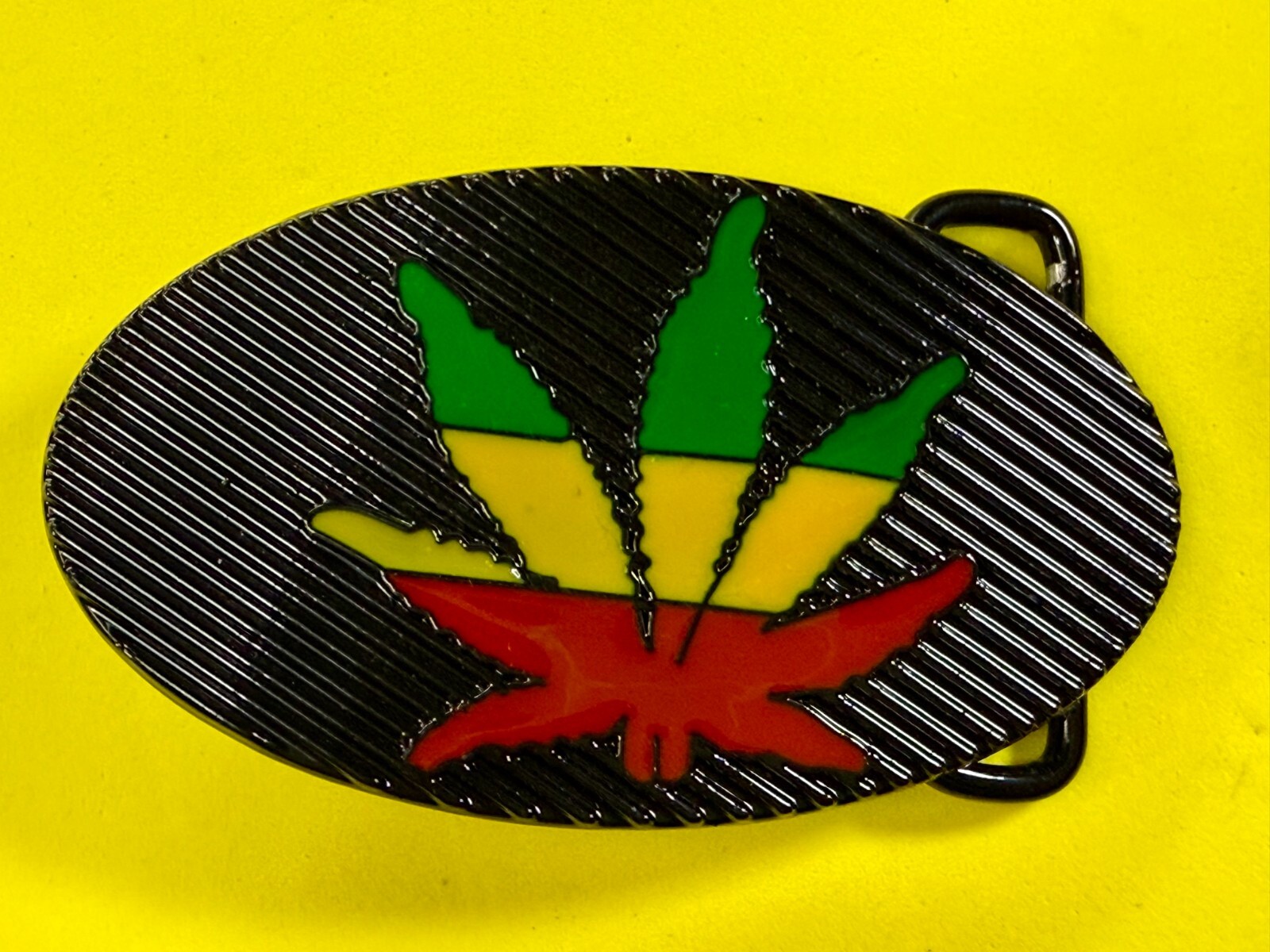 Rasta Colored Pot Marijuana CBD Weed Leaf Delta-283773 New Colorful Belt Buckle