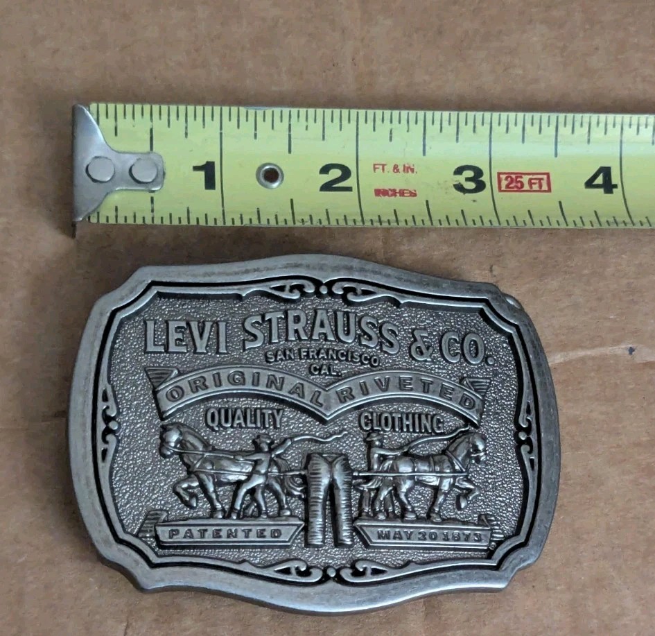 Vintage Levi Strauss & Co. Two Horse Brand Limited Edition Belt Buckle Logo
