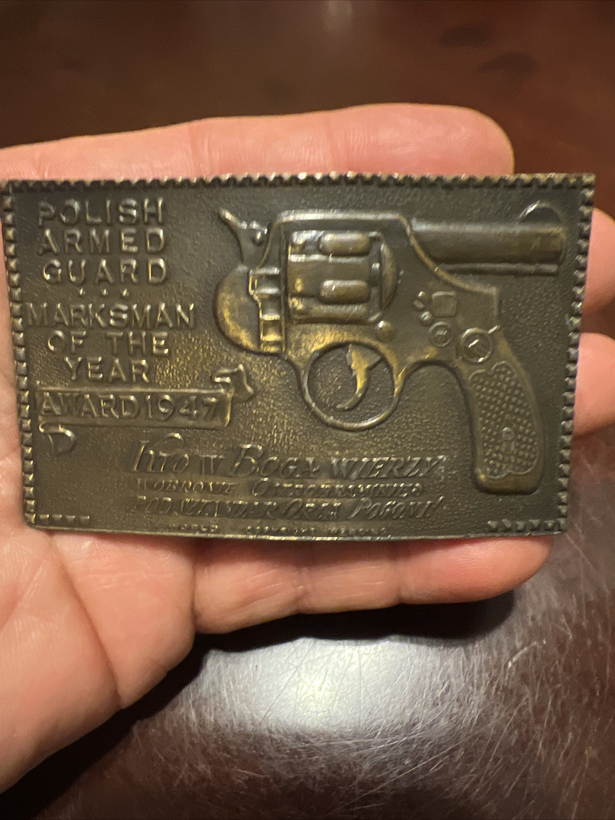 1947 POLISH ARMED GUARD MARKSMAN BELT BUCKLE TIFFANY STUDIO NY – Lewis Chicago