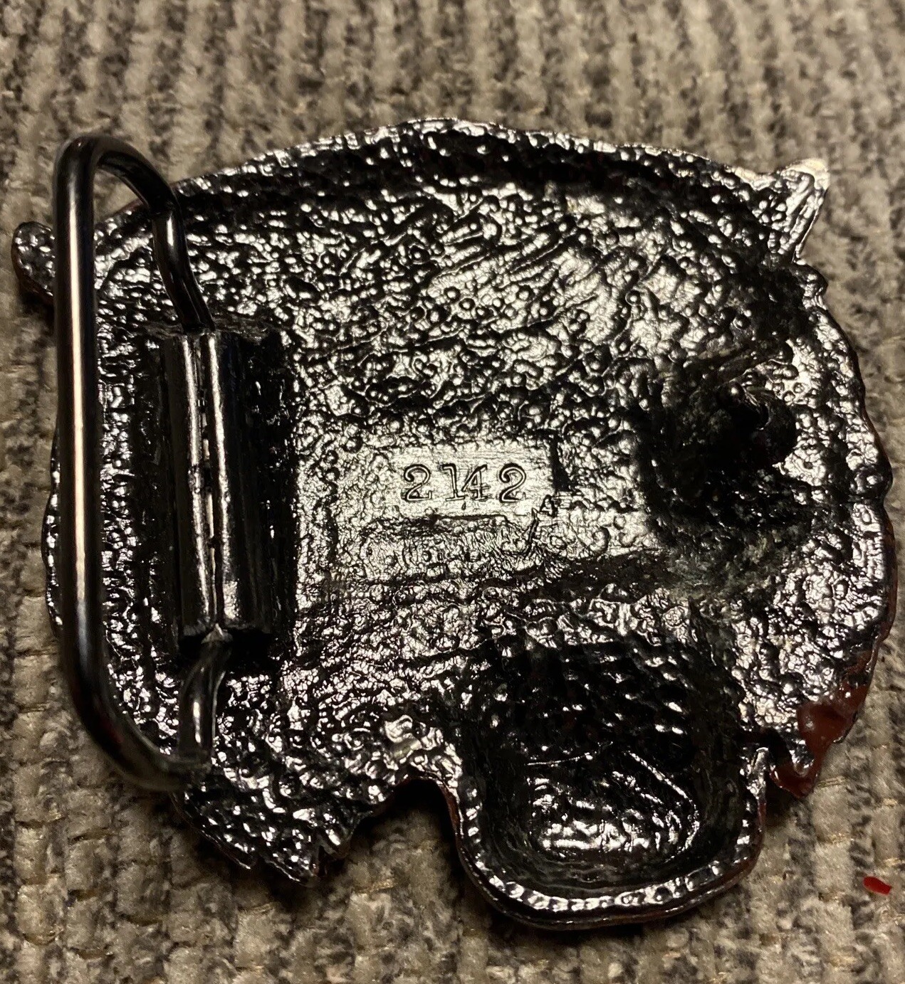 FEROCIOUS SCARY & COOL VINTAGE &rsquo;80&rsquo;S SNARLING 3D LYNX OR BOBCAT HEAD BELT BUCKLE