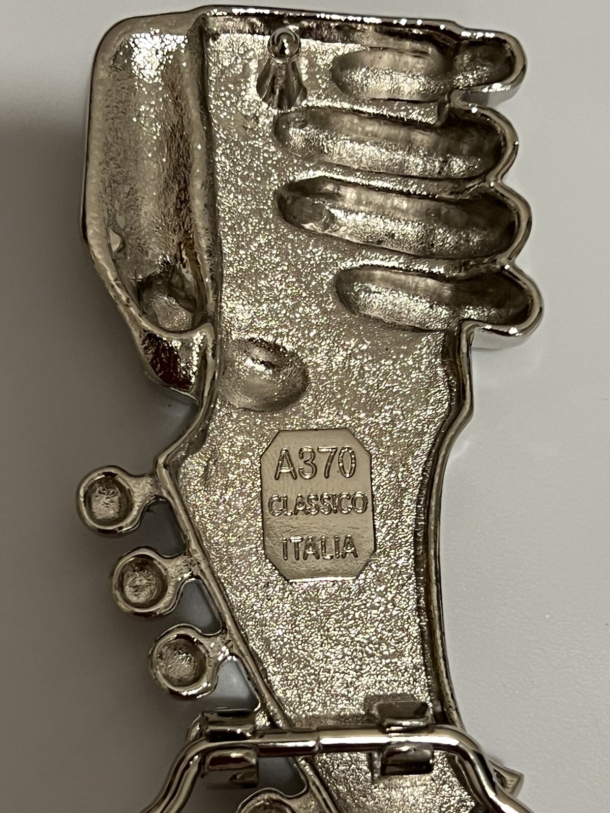 Hand Playing Guitar Belt Buckle Musician Guitarist with Skulls and Bling