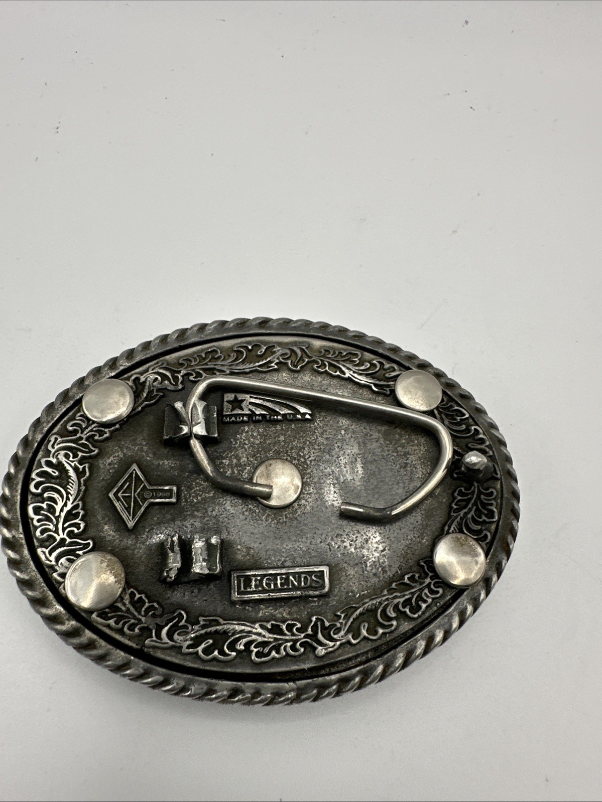 Vintage EAGLE BELT BUCKLE BLACK SHADOW 3 1/2 X 2 3/4 PEWTER. U.S.A Made Legends