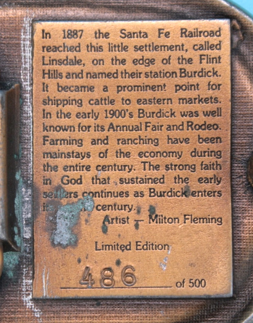VTG 80s Burdick Kansas 1987 Centennial Commemorative Western Belt Buckle