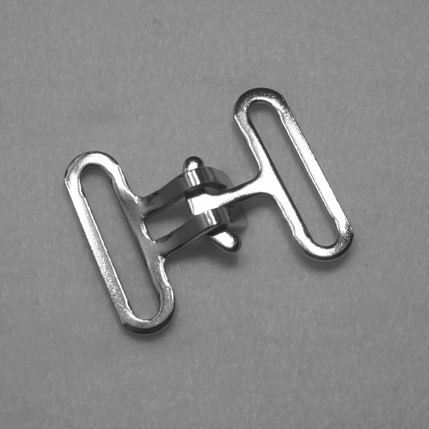 2-Pc 1-1/2&Prime; Nickel Belt Buckle Silvertone Hook&Eye Fastener USA Made Free Ship