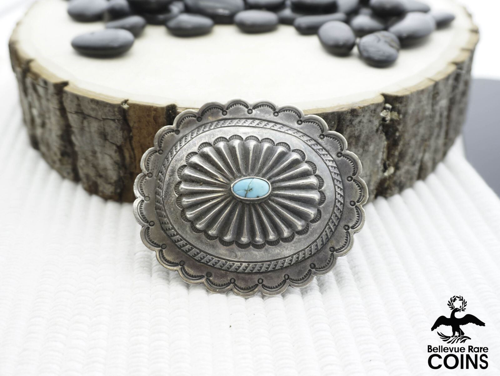 Vintage Southwestern Silver & Turquoise Bolo Tie Knot