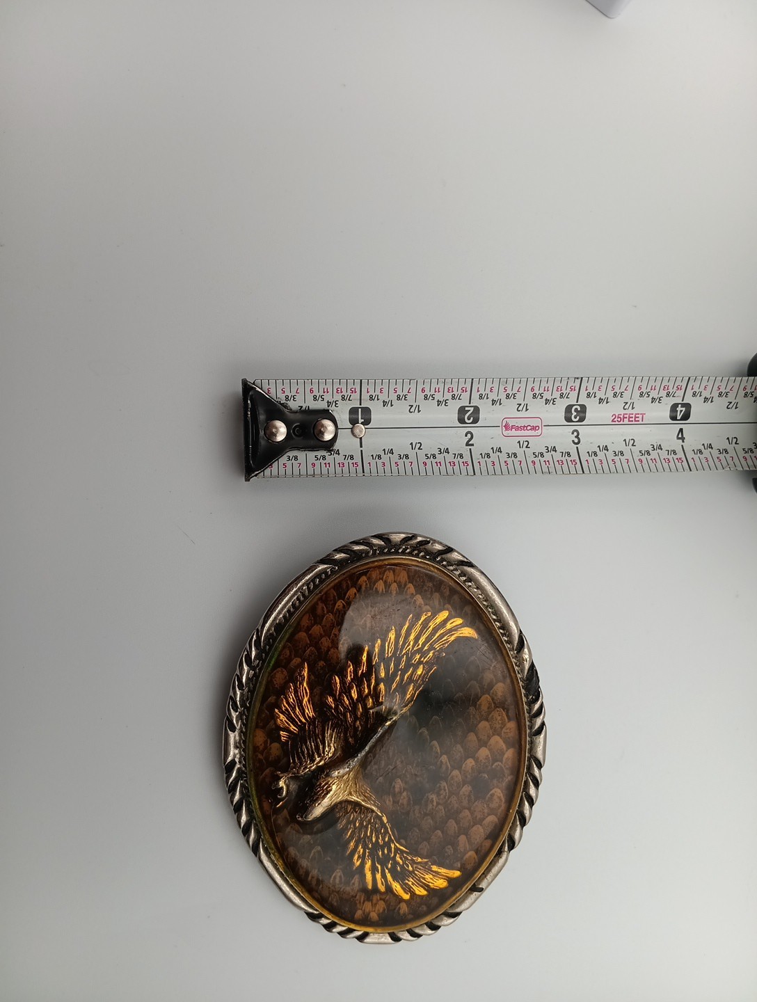 SSI Diamondback Ratter Flying Eagle Amber Resin Belt Buckle Free Ship! T1299
