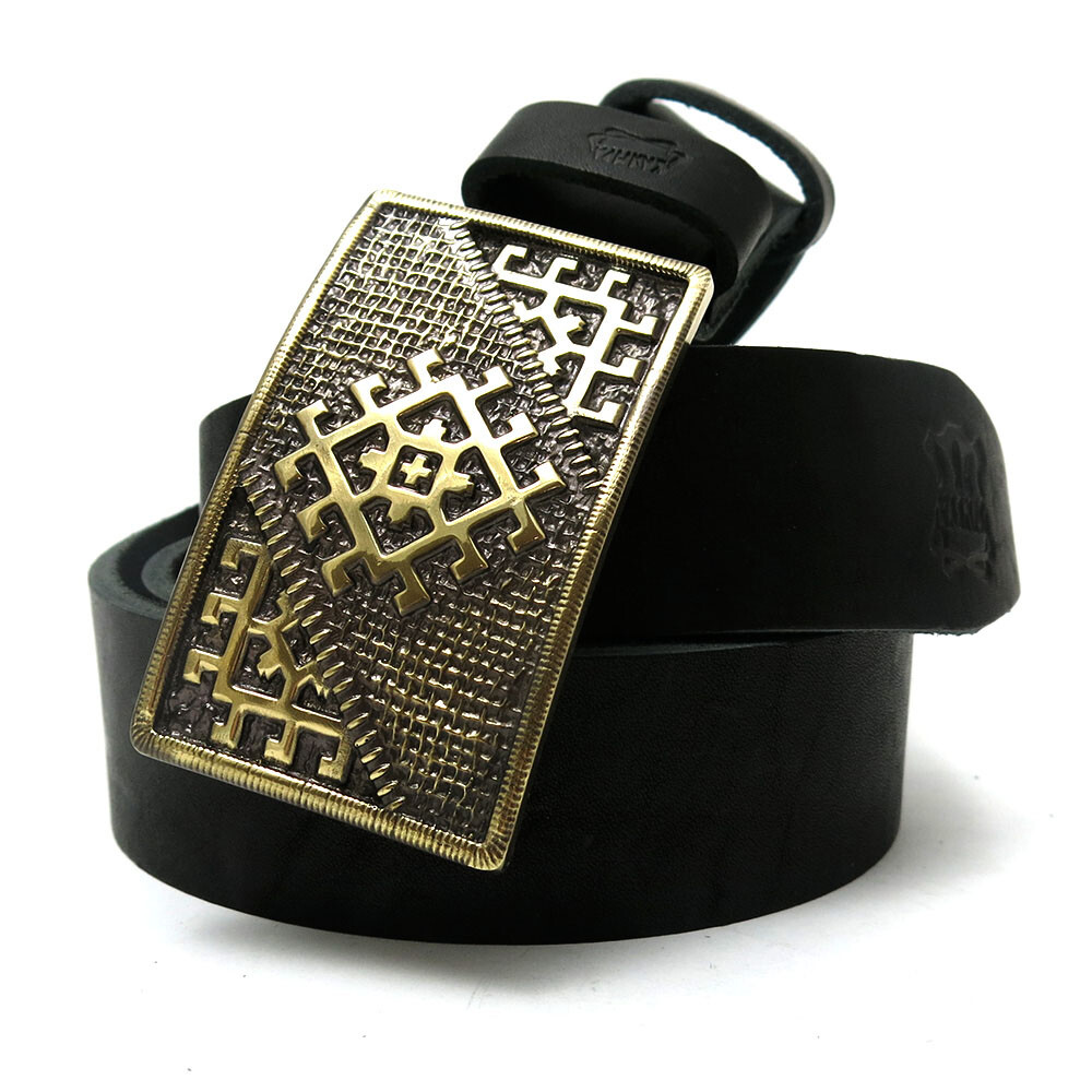 Brass belt buckle Ancient Scandinavian Slavic Solar symbol, Ancient Pagan sun